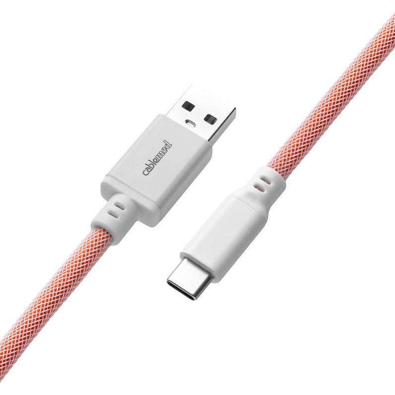 Thumbnail - CableMod Pro Coiled Keyboard Cable USB-C zu USB Typ A, Orangesicle (1.50 m, USB 2.0), USB Kabel