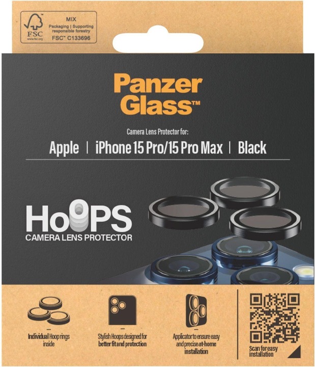 Produktbild PanzerGlass Hoops Camera Lens Protector (1 Stück, Apple iPhone 15 Pro Max, Apple iPhone 15 Pro)