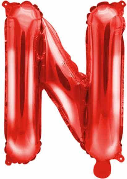 Actual product image Partydeco Foil Balloon Letter "N", 35cm, red (1 pkt / 1 pc.) (1x)