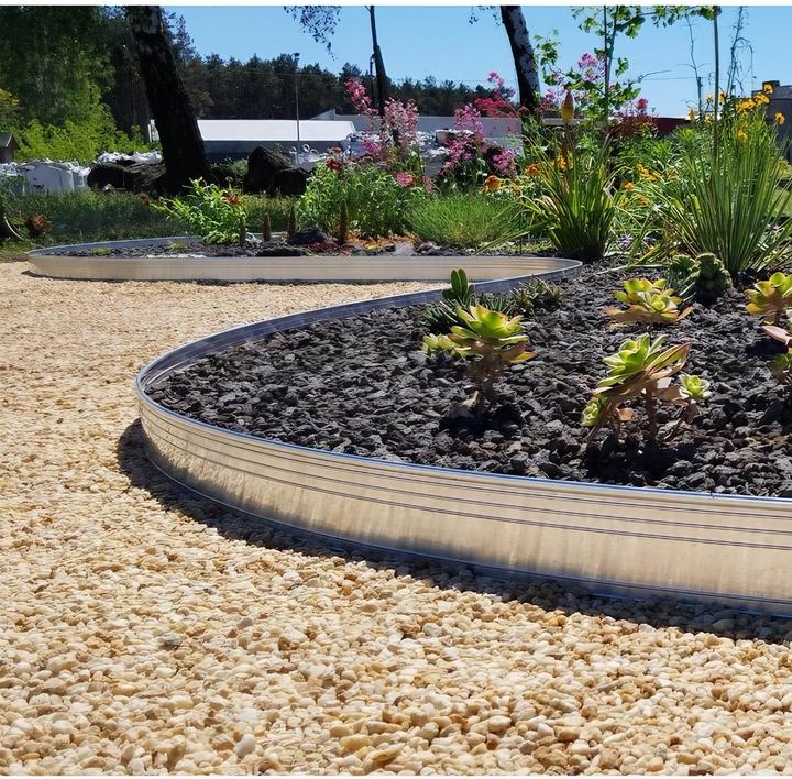 Actual product image Green Split Set of 20 ultra-strong aluminium lawn edging 14cm x 1m (20m long) | bed edging | bed edging | bed