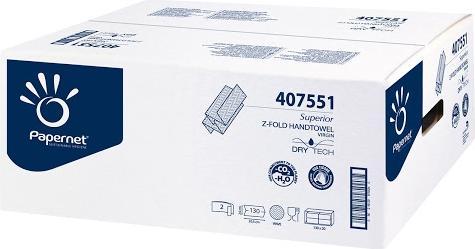 Produktbild Papernet Håndklaedeark Z-fold 2-lag 20.3x24x8 cm Nyfiber,20 pk x 130 stk/krt (20x)