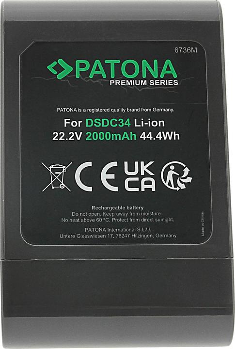 Immagine prodotto Patona Batteria di ricambio per Dyson DC31 DC34 DC35 DC43 DC56 DC57 sostituisce 917083-01