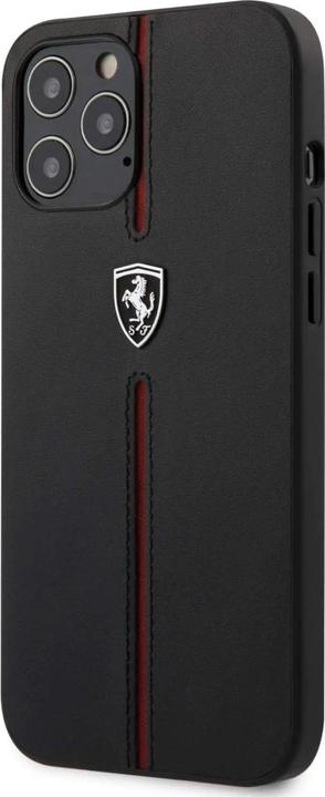 Produktbild Ferrari FEOMSHCP12LBK iPhone 12 Pro Max czarny/black hardcase Off Track Leather Nylon Stripe (Apple iPhone 12 Pro Max)