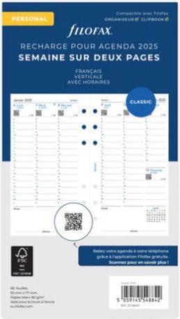 Filofax PE-INH.1W/2S.VERTICAL (95 x 171 mm, 1 settimana / 2 pagine)