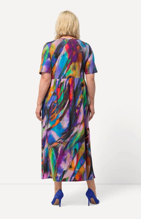 Produktbild Ulla Popken Jerseykleid, A-Linie, V-Ausschnitt, Halbarm (68)