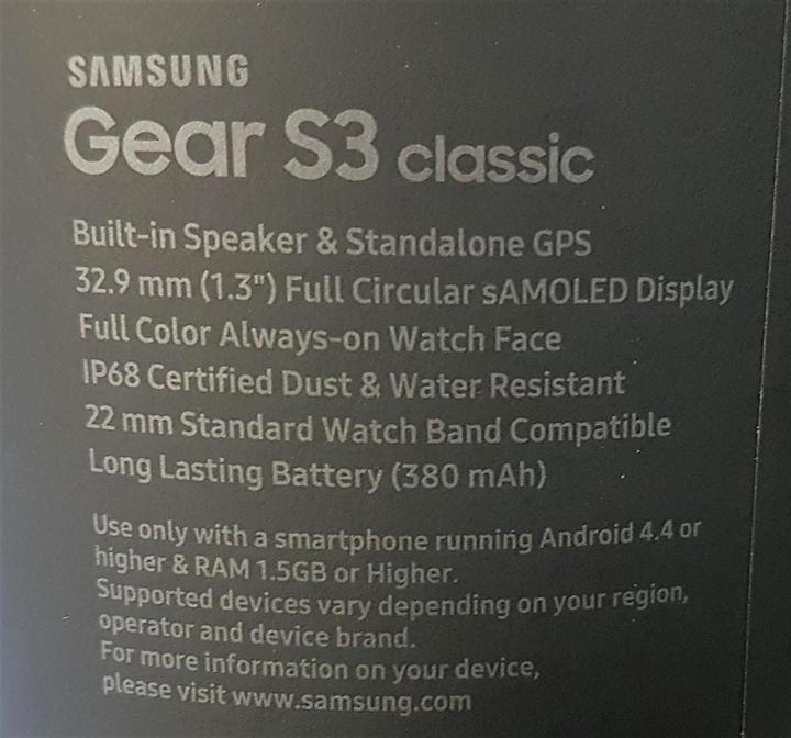 Immagine prodotto Samsung Gear S3 Classic (46 mm)