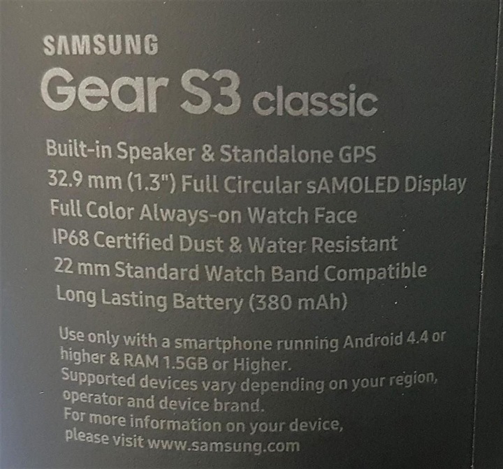 Actual product image Samsung Gear S3 Classic (46 mm)