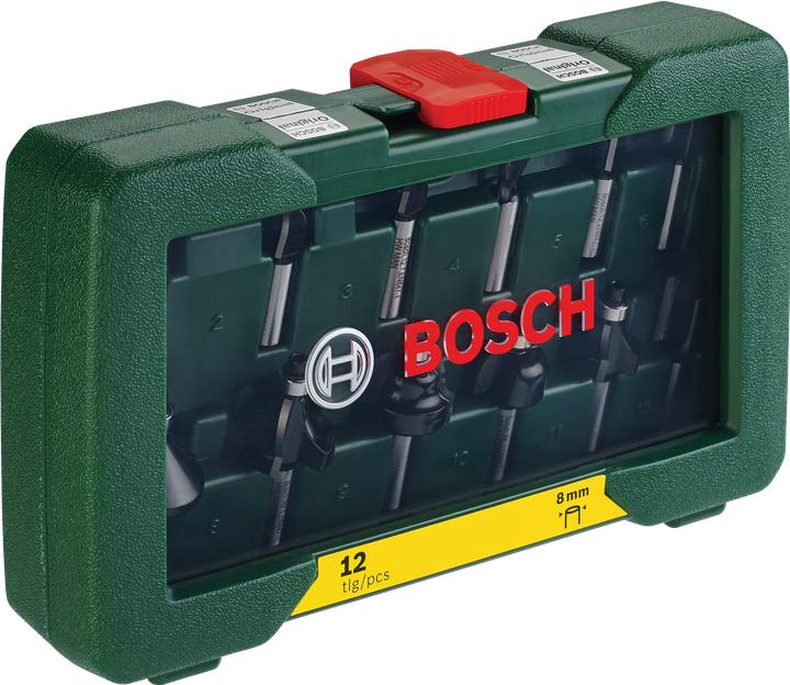 Produktbild Bosch Zubehör HM-Fräser-Set mit 8 mm Schaft, 12-teilig