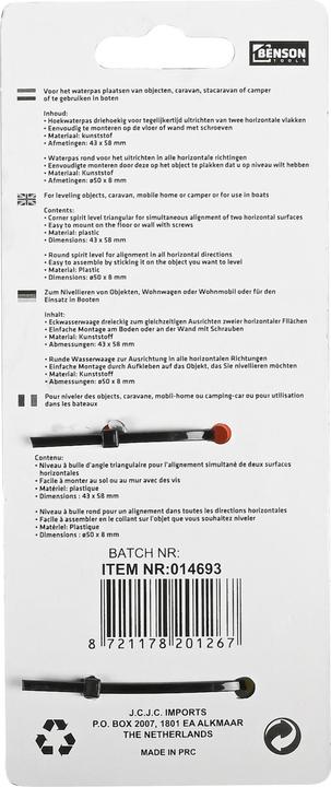 Image du produit Benson Niveau à bulle 2 pcs