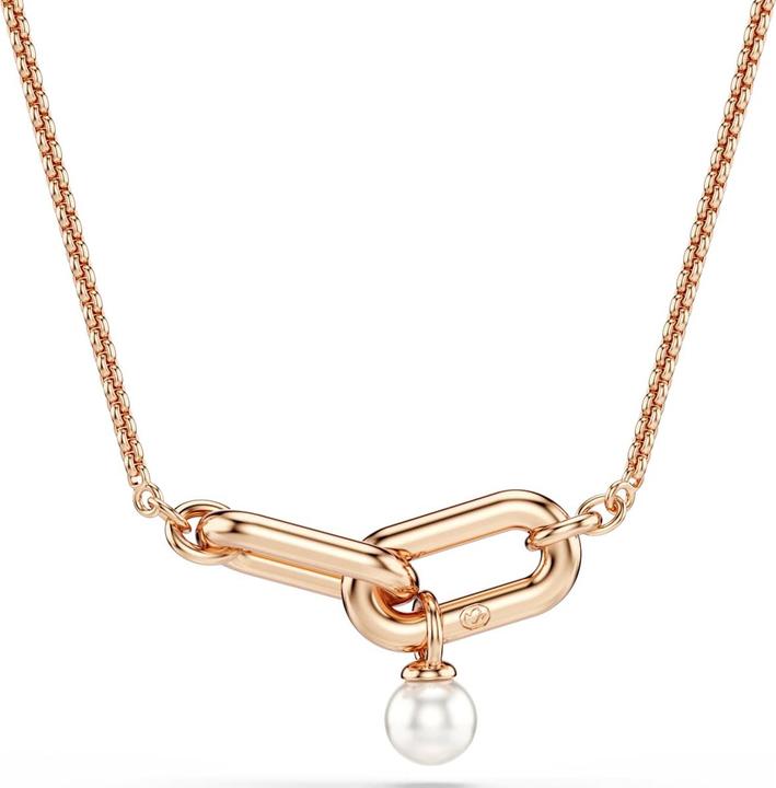 Actual product image Swarovski Constella Halskette Kristallperle Rundschliff Weiss Roségold Legierungsschicht (Swarovski Metal, 38 cm)