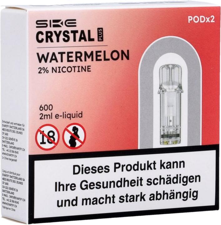 Immagine prodotto SKE Crystal Plus Watermelon Ice - Ricarica E-Pod - 2 pezzi. à 2 ml (Anguria, mentolo)