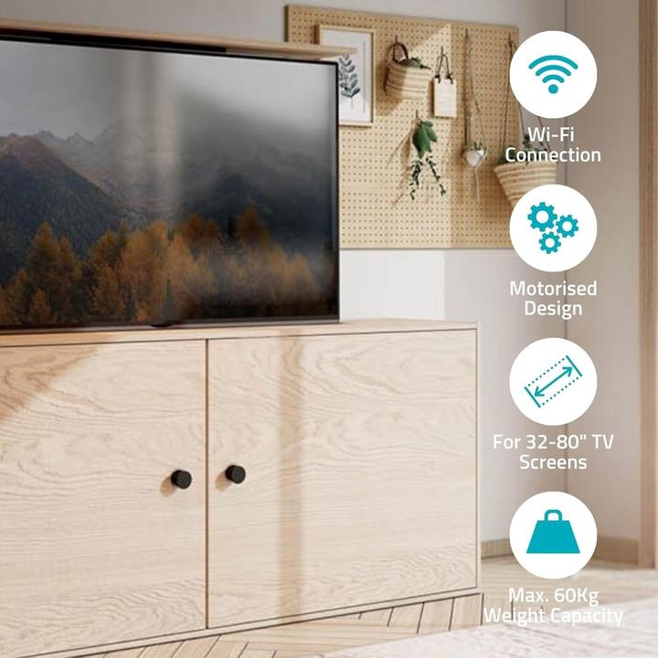 Image du produit Nedis Support TV motorisé - 37-80" - poids d'écran maximal supporté : 60 kg - Built-in Sc (60 kg, 37" - 80")