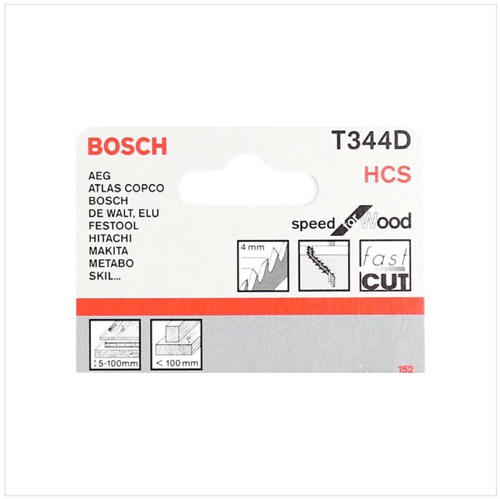 Produktbild Bosch Professional Zubehör Stichsägeblatt T 344 D Speed for Wood, 5er-Pack