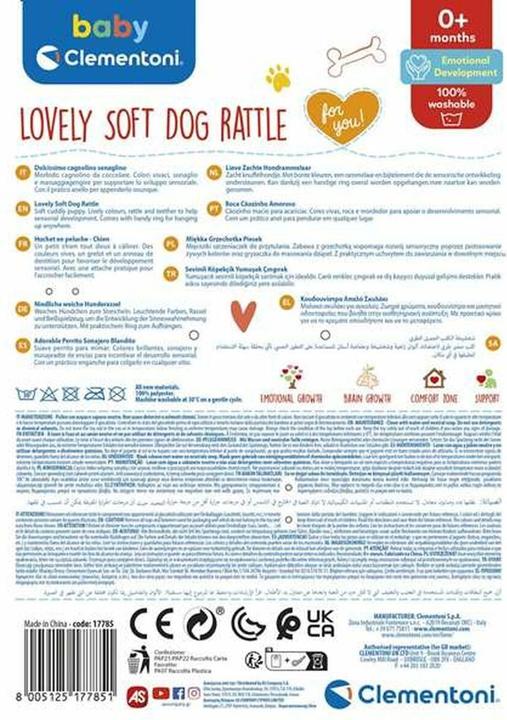 Image du produit Clementoni Bébé - chien en peluche hochet