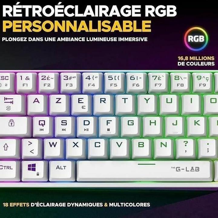 Actual product image The G-Lab Clavier Gamer mécanique sans fil Keyz Titanium TKL RGB (Blanc) (FR, Wireless)