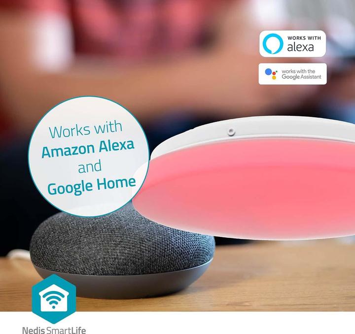 Image du produit Nedis SmartLife Plafonnier Wi-Fi | RGB / Blanc chaud à froid | Rond | Diamètre : 260 mm | 1820 (1820 lm, E27)