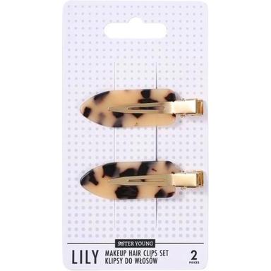 Galeria Hobby, Mollette + clip per capelli, Sister Young Lily Makeup Hair Clips Set Light Leopard Print 2 Pieces (2 pz.)