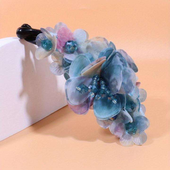 Activity Board 1 Stück Vintage Bohemian Style Fabric Flower Hair Claw - Harz elegante Bananenklammer rutschfeste