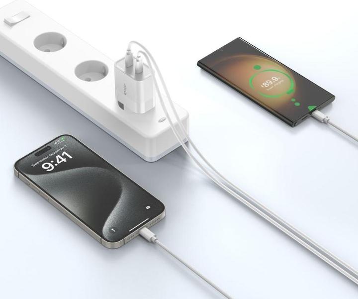 Immagine prodotto Tech-Protect Caricatore di rete C20W 2x USB-C PD 20W - bianco (20 W, 2 porte)