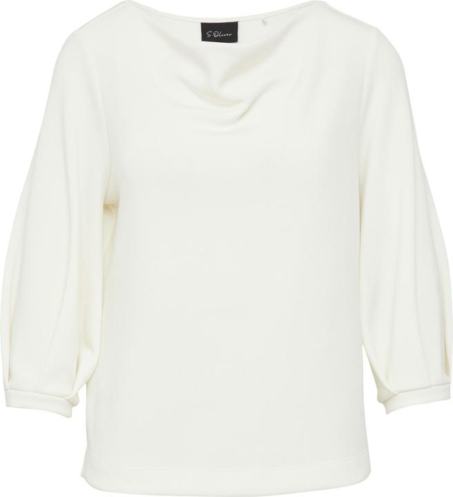 Produktbild s.Oliver Sweatshirt Loose-Fit-Shirt aus Interlockjersey mit Wasserfall-Ausschnitt (44)