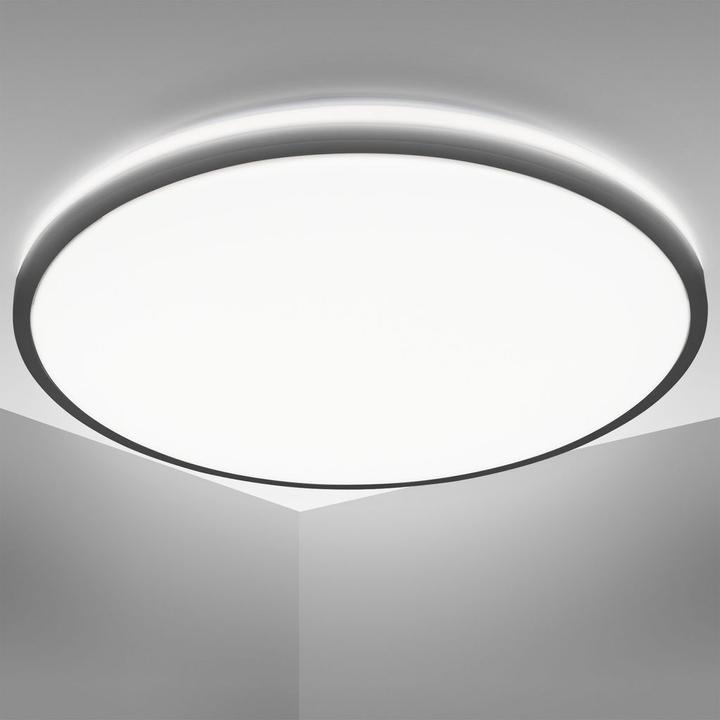 Produktbild B.K.Licht LED Deckenleuchte mit Backlighteffekt, schwarz, 1xLED/24W (3000 lm)