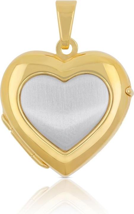 Image du produit Muau Pendant medallion bicolor yellow/white gold 750 heart 23x18mm (750, Or blanc, Or jaune 18 carats)