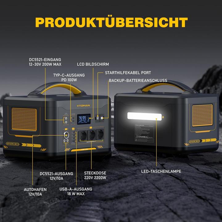 Produktbild Vtoman Tragbare Powerstation Jump 2200, erweiterbar (1548 Wh)