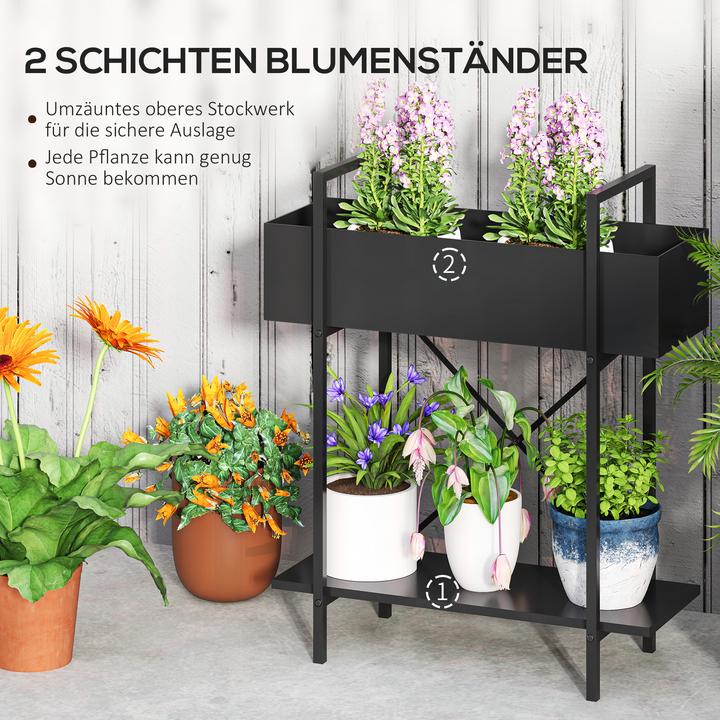 Produktbild Outsunny Pflanzenständer Metall Schwarz