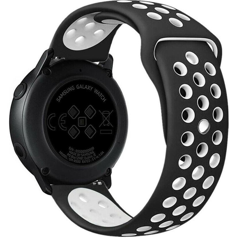 Thumbnail - Strap-it Sportarmband (Silikon), Uhrenarmband, Schwarz, Weiss
