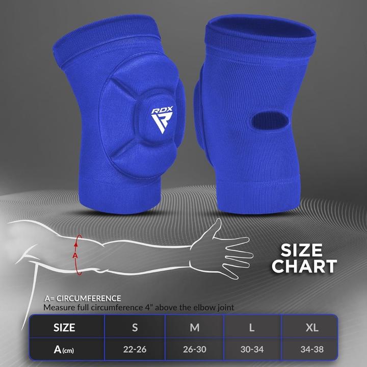 Produktbild Rdx Ellenbogenschutz aus Schaumstoff Blau/Weiss-L (L, Ellbogenschoner, Paar)
