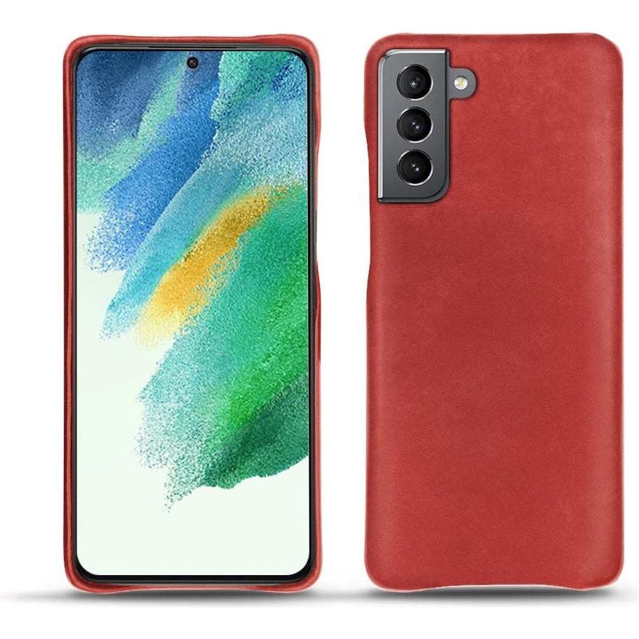 Noreve Lederschutzhülle Samsung Galaxy S21 FE (Samsung Galaxy S21 FE), Smartphone Hülle, Rot