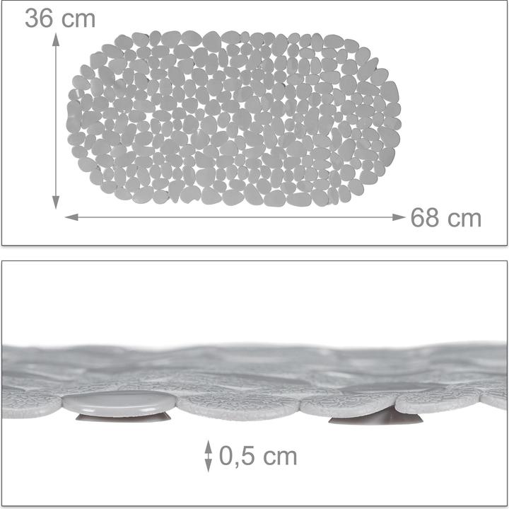 Image du produit Relaxdays Tapis pour baignoire, antidérapant (36 x 68 x 0,5 cm)