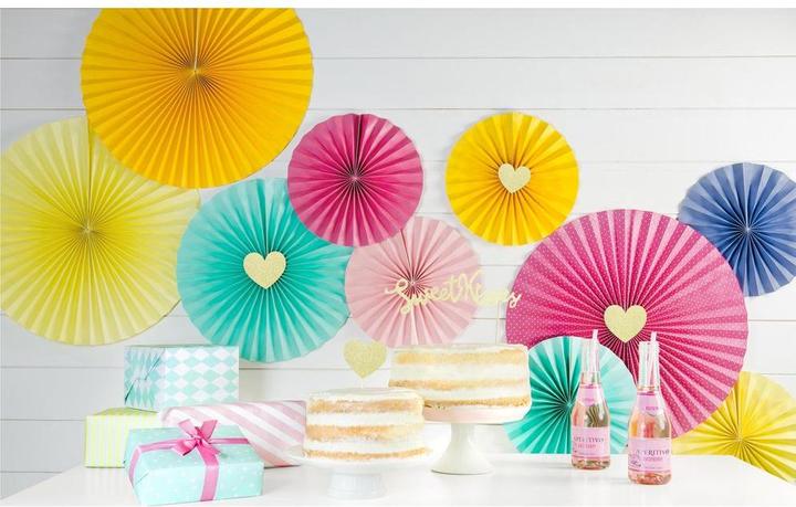 Produktbild Partydeco Kuchen-Topper Herzen 11 cm, 6 Stück, Gold