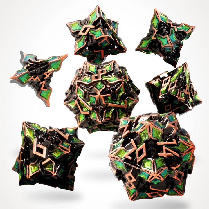 Produktbild Glass Staff Elfan Woods Metal RPG Dice Set