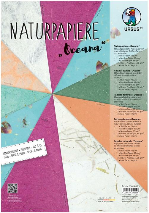 Actual product image Ursus Craft paper Natural Papers 10 pieces, Oceana (70 g/m², 10 x)