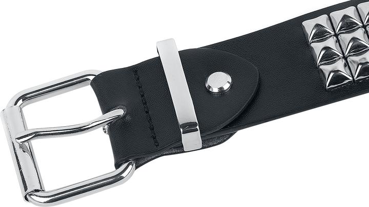 Produktbild Black Premium Schwarzer dreireihiger Nietengürtel (85)