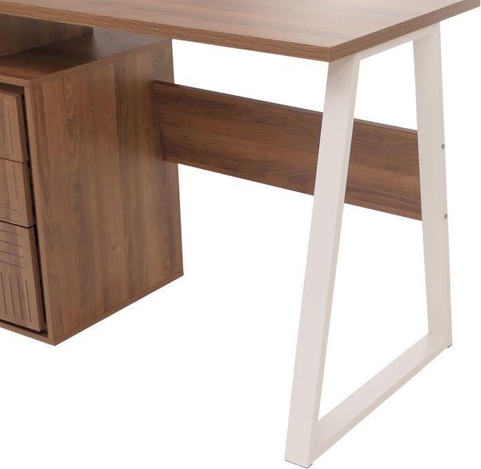 Produktbild Mendler Schreibtisch HWC-O32, Melamin Holz, 77x118x58cm – braun