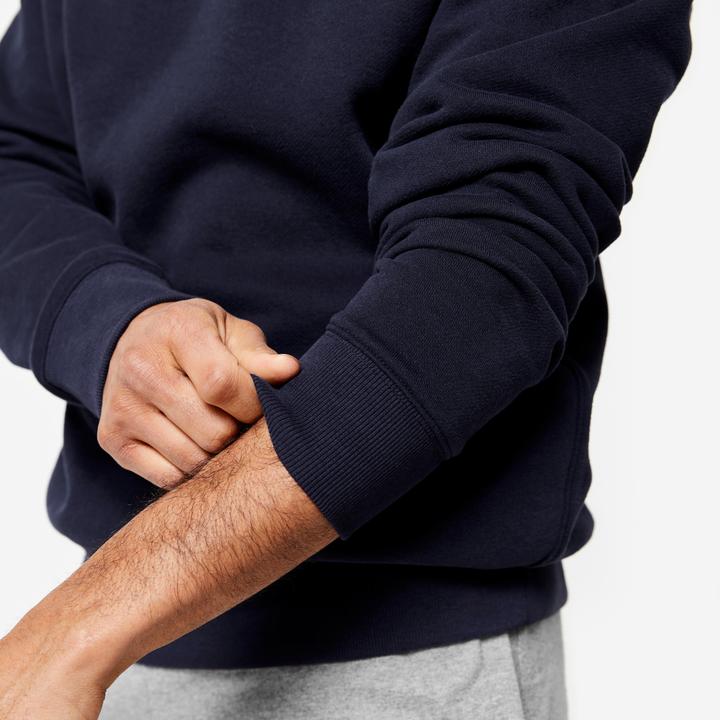 Immagine prodotto Domyos Felpa con cappuccio da uomo in caldo tessuto di cotone - blu/nero (XL)