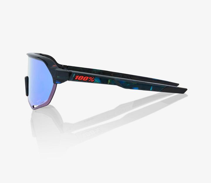 Actual product image 100% Glasses S2 -Black Holographic -Hiper Blue Multilayer Mirror Lens (Black Holographic, Ice blue)