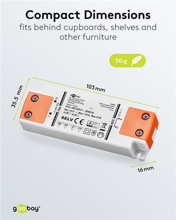 Actual product image Goobay LED transformer