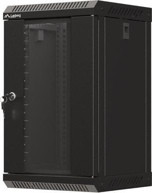 Produktbild Lanberg Szafa Instalacyjna Rack Wisząca 10 9u 300x300 Czarna Drzwi Przeszklone (Flat Pack) (9 HE, 10 Zoll Rack)