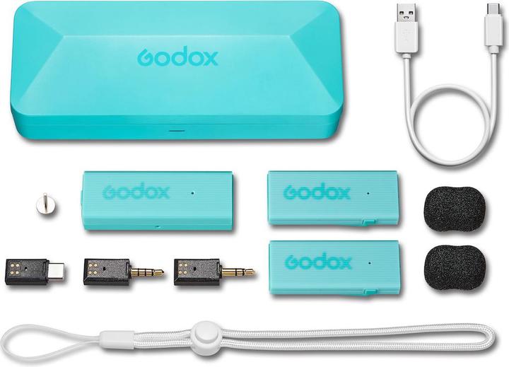 Image du produit Godox Wireless Mikrofonsystem, türkis Für Kameras und Smartphones mit USB-C