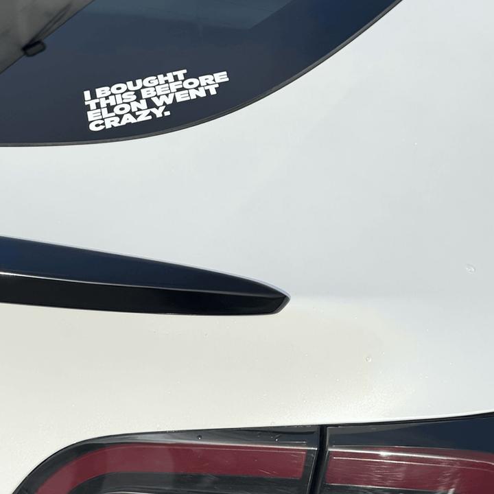 Immagine prodotto Vds Adesivo per paraurti Tesla Ho comprato questo prima che ELON diventasse pazzo