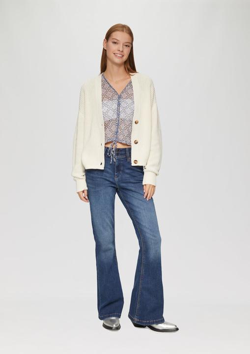 Actual product image S.Oliver Bluse Verkürzte Bluse aus semi-transparentem Chiffon (34)