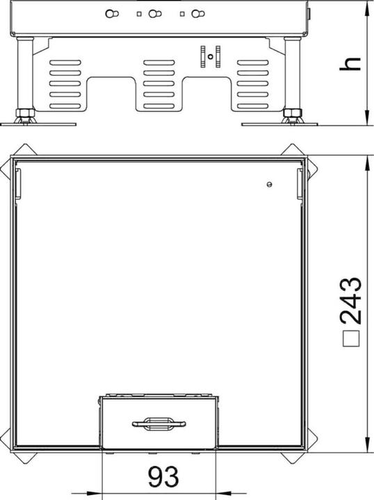 Actual product image OBO Bettermann OBO RKSN2 9 VS 20 Square cassette w. cord outlet 242 (Set)
