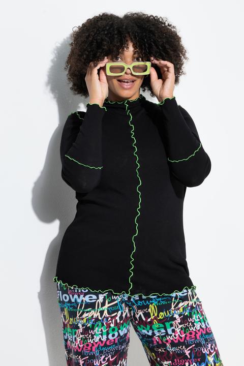 Image du produit Angel of Style T-shirt en maille, coupe Basic Slim Fit, coutures colorées en forme de vagues (58)