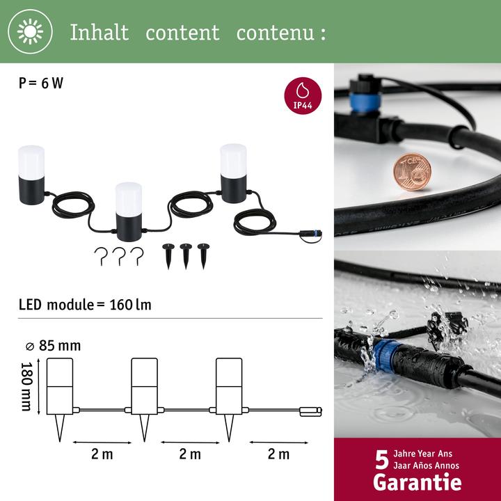 Produktbild Paulmann Outdoor Plug & Shine Lichterkette Tubs (6 m)