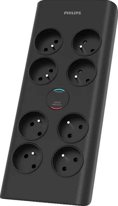 Philips SPN7080BA/60 surge protector Black 8 AC outlet(s) (8 x, CEE 7/5, 2 m)