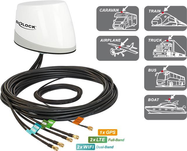 Produktbild Delock 5G/LTE/GSM/GPS/WLAN 5in1 Antenne