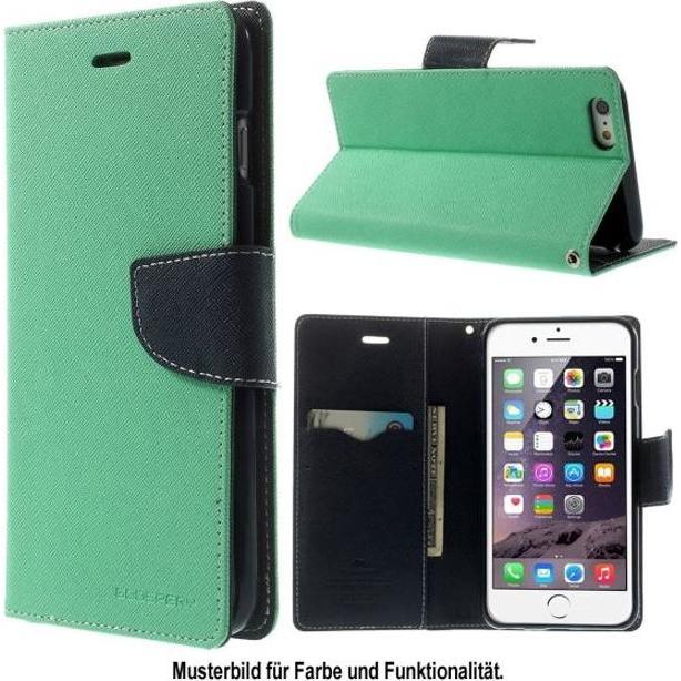 Goospery Fancy Diary Series (Samsung Galaxy J7 (2016)), Smartphone Hülle, Grün, Blau